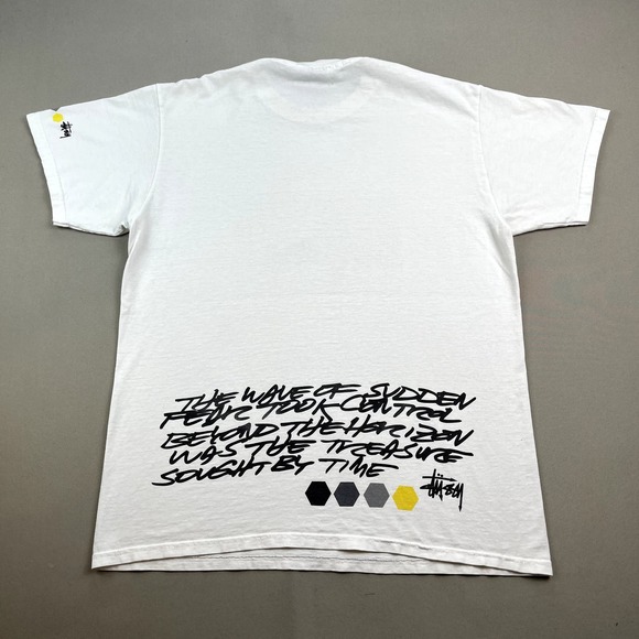 Vintage Stussy T-Shirt Adult Medium White Moonlighting Futura Plane Skydive y2k - Picture 4 of 13